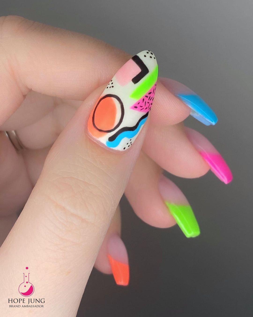 Light Elegance Forever 80's Summer Hard Gel Collection ButterCream Neon Colours Nail Art Design