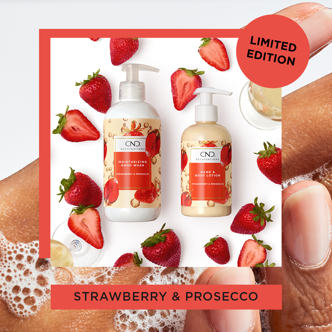 CND SCENTSATIONS STRAWBERRY & PROSECCO WASH & LOTION