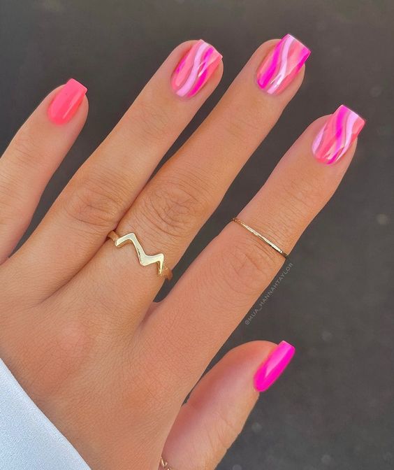 Bright Pink Nails