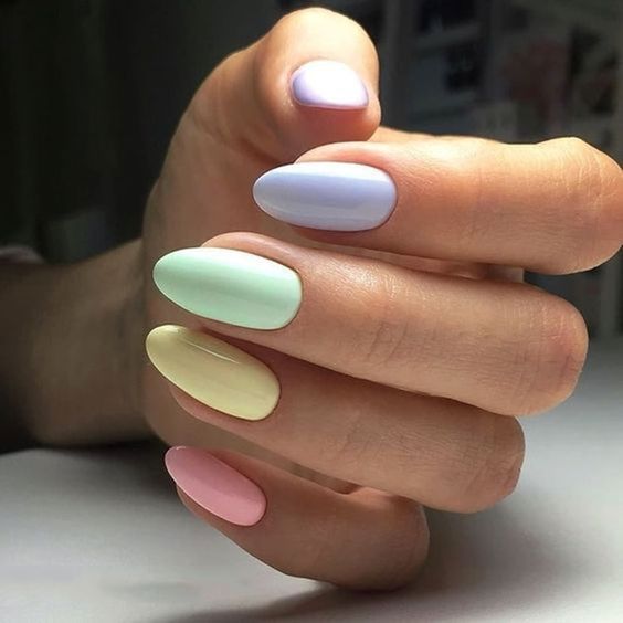 Plain Pastel Nails