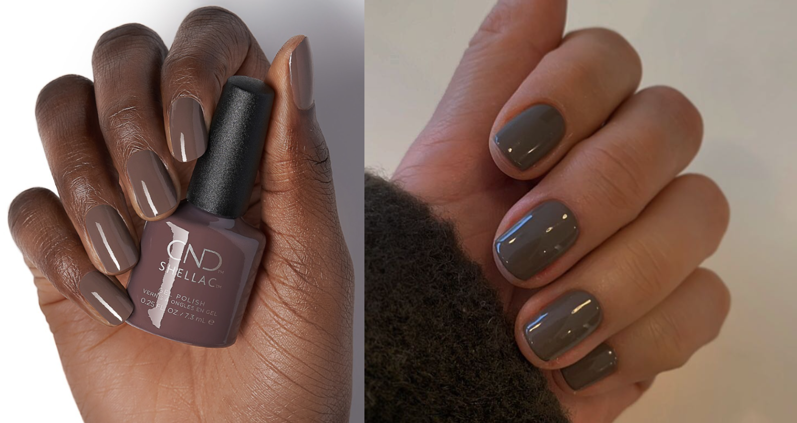 Taupe earthy shellac gel polish 