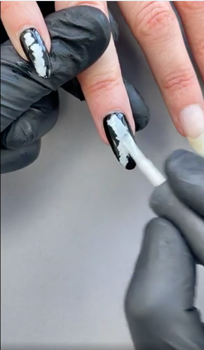 Neon smoke nail art application