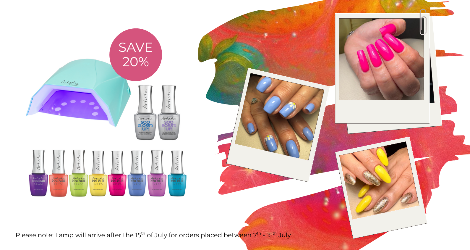 Neon gel polish collection for summer nails