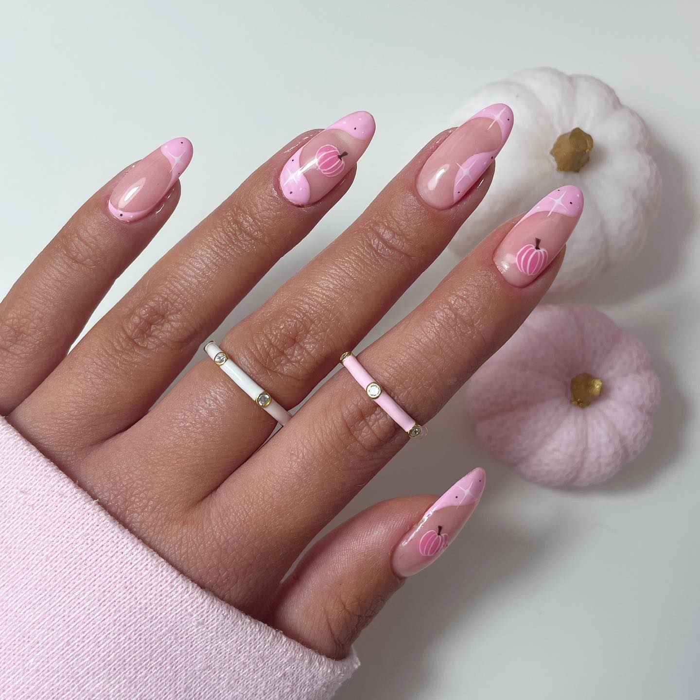 Pink Pumpkin Nails